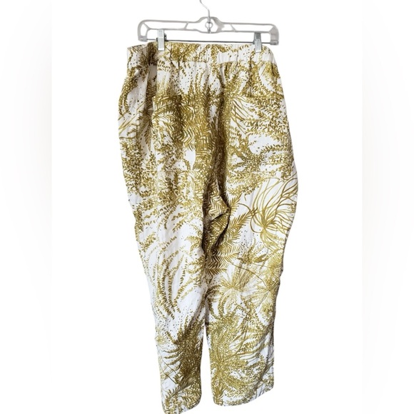 Pilcro Gold and Cream Women's Trousers New no Tags linen blend - Picture 6 of 9